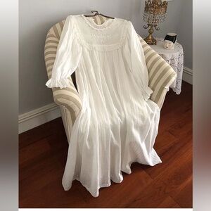 NEW! White Embroidered Long Sleeve Dress